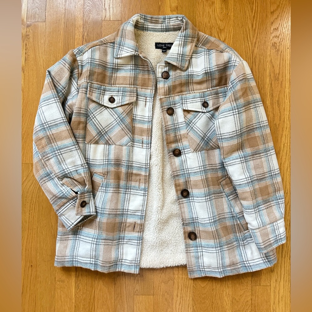 Flannel Sherpa shacket